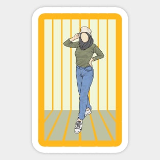 Bucket Hat Lady Sun Collection Sticker